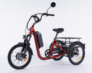Tricycle Evasion &eacute;lectrique Rouge pour adulte