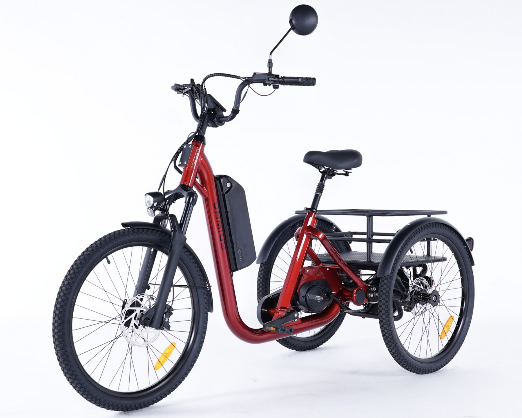 Tricycle électrique pour senior avec panier arrière grande capacité